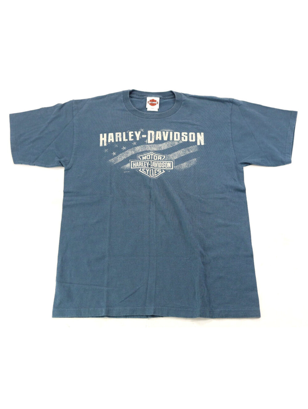 harley davidson short sleeve tee shirt L blue Chuck's Bloomington route 66 bar